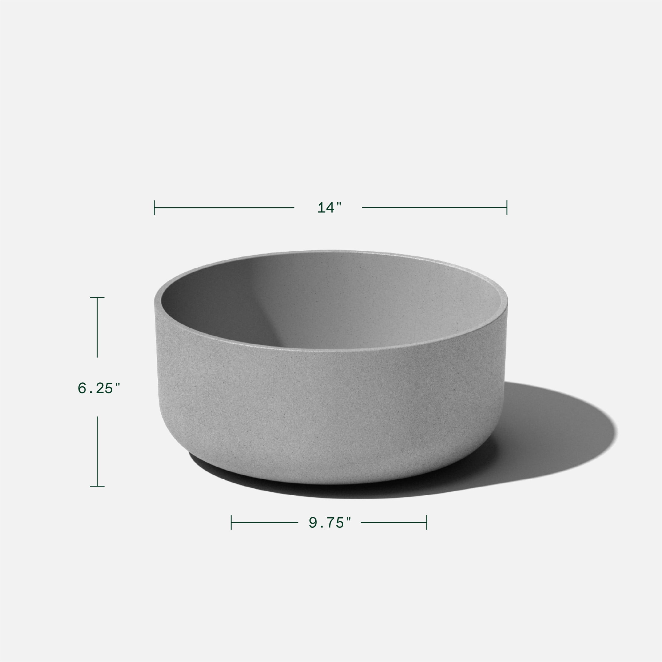 Veradek Mason Series Kona Bowl 14" Plastic-Stone Planter 2-Pack Gray