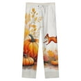 thumbnail image 4 of Autumn Pumpkins And Squirrel Winter Female Pants Flannel High Waist Women Pants Lady Warm Straight Leg Plush Trousers, 4 of 7