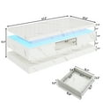 thumbnail image 6 of Blotout Large Modern High Glossy LED Coffee Table with 2 Storage Drawers, 3 Tiers-Layer Center Tables w/60,000 Colors LED Lights/Marbling Print for Livings Room, 6 of 9