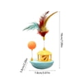 thumbnail image 3 of Juguete interactivo con rodillos para gatos – Teaser de plumas con tumbler | Acción oscilante de 360°, campana, ratón de franela, fondo ponderado | Multicolor | Plástico | 18x7,8x5,8 cm, 3 of 6