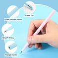 thumbnail image 3 of Uxcell Round Pencils, 12 Pcs Triangle HB Graphite Pencil with Eraser, Blue, 3 of 6
