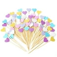 thumbnail image 5 of GOOHOCHY Golden Paper Heart Shape Cake Toppers and Picks for Decoration 50 Pcs, 5 of 8