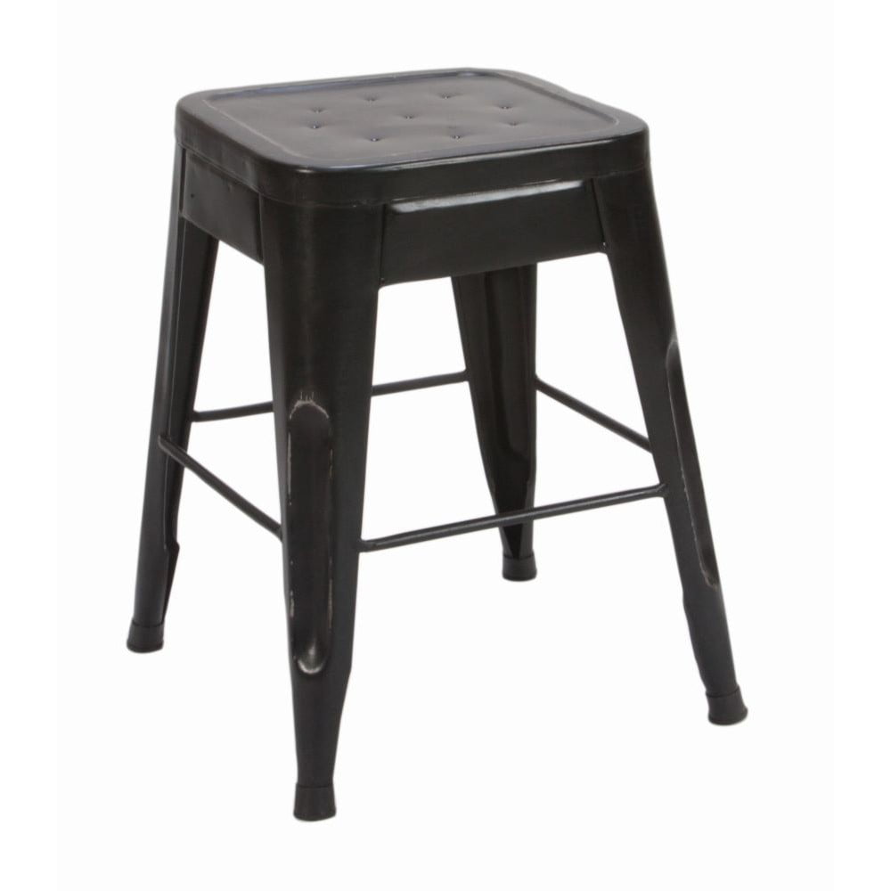 18" Metal Stool, Black, Set of 4