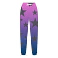 thumbnail image 5 of HOMADLES Teen Girls Jogger Pants Elastic Waist Gradient Star Printing Loose Drawstring Cargo Pants Purple 7-8T, 5 of 5