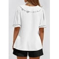 thumbnail image 5 of PRETTYGARDEN Women's Summer Dressy Casual Blouses Short Sleeve V Neck Ruffle Going Out Tops Shirt Trendy Spring Outfits, 5 of 10