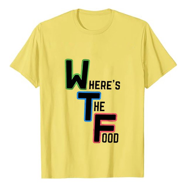 YDLCAFD T-Shirt Drôle WTF Signifiant Où Est la Nourriture
