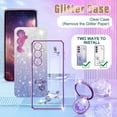 thumbnail image 4 of (3in1 for Samsung Galaxy S23 FE Case for Women Girls Glitter Girly Cute Bling Flowers Purple Phone Cases with Ring Stand Design Sparkle Floral Shiny Pretty Cover for Samsung S23 FE 5G 6.4'', 4 of 6