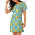 thumbnail image 2 of Xecao Chemise de Nuit Ample pour Femmes, Manches Courtes, Imprimé Décontracté, 2 of 6
