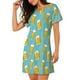 thumbnail image 2 of Fotbe Beer Bata de Dormir para Mujer con Estampado, Camisón de Algodón de Manga Corta, Ropa de Dormir Casual, 2 of 6