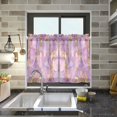 thumbnail image 4 of Yayeee Kitchen Curtains Tier Pair Light Filtering 27"x24" Rod Pocket Short Cafe Window Panel, Pastel Pink Marble Pattern, 4 of 7