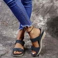 thumbnail image 6 of VerPetridure Womens Sandals Casual Summer Summer Retro Casual Flowers High-heeled Flat-bottomed Ladies Wedge Slippers, 6 of 9