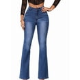 thumbnail image 2 of Women'S Flared Skinny High Waist Stretch Flared Jeans Dark Blue L, 2 of 9