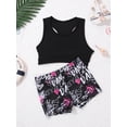 thumbnail image 7 of iiniim Girls Racer Back Crop Top & Booty Shorts Athletic Outfit Set, 2-Piece Set, Sizes 3-12, 7 of 7