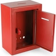 thumbnail image 3 of Metal Donation Box Charity Steel Collection ballot Box Office Suggestion Box Secure Box With Front and top Slot Easy Wall Mount with pre drilled holes 8.5x6.5x4" Drop Box for Home and OfficeRed, 3 of 3