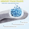 thumbnail image 2 of Shredded Memory Foam Body Pillow, Pregnancy Pillows for Sleeping, Maternity Pillow for Pregnant Women, Memory Foam Filling U Shaped Body Pillow with Velvet Cover (Velvet Gray, 60 inch), 2 of 3