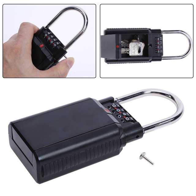 Caja de llaves de seguridad con contraseña de combinación de 4 dígitos, caja de llaves de almacenamiento con candado Likrtyny Para estrenar