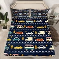 thumbnail image 2 of Feelyou Camping Bus Teens Full Size Sheets, Cartoon Car Vehicle Bed Sheets, 4pcs, 2 of 7
