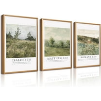 Christian Bible Verse Wall Art Decor Scripture Floral Canvas Painting Jesus Religious Wall Art Vintage Aesthetic Landspaces Pictures Modern Christian Artwork for Living Room（Only canvas）