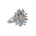thumbnail image 4 of Anillo HUOGUO Sunflower Diamond en color azul claro a la moda para mujer, 4 of 5
