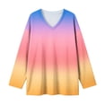 thumbnail image 6 of GERsome Womens Long Sleeve Shirts Plus Size V Neck Casual Blouses for Fall Casual Size XL, 6 of 7