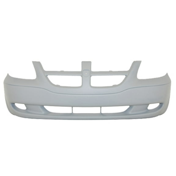 New Aftermarket CAPA Unpainted Front Bumper Cover Replaces 5018608AA without fog light holes fits 2001-2004 Dodge Caravan