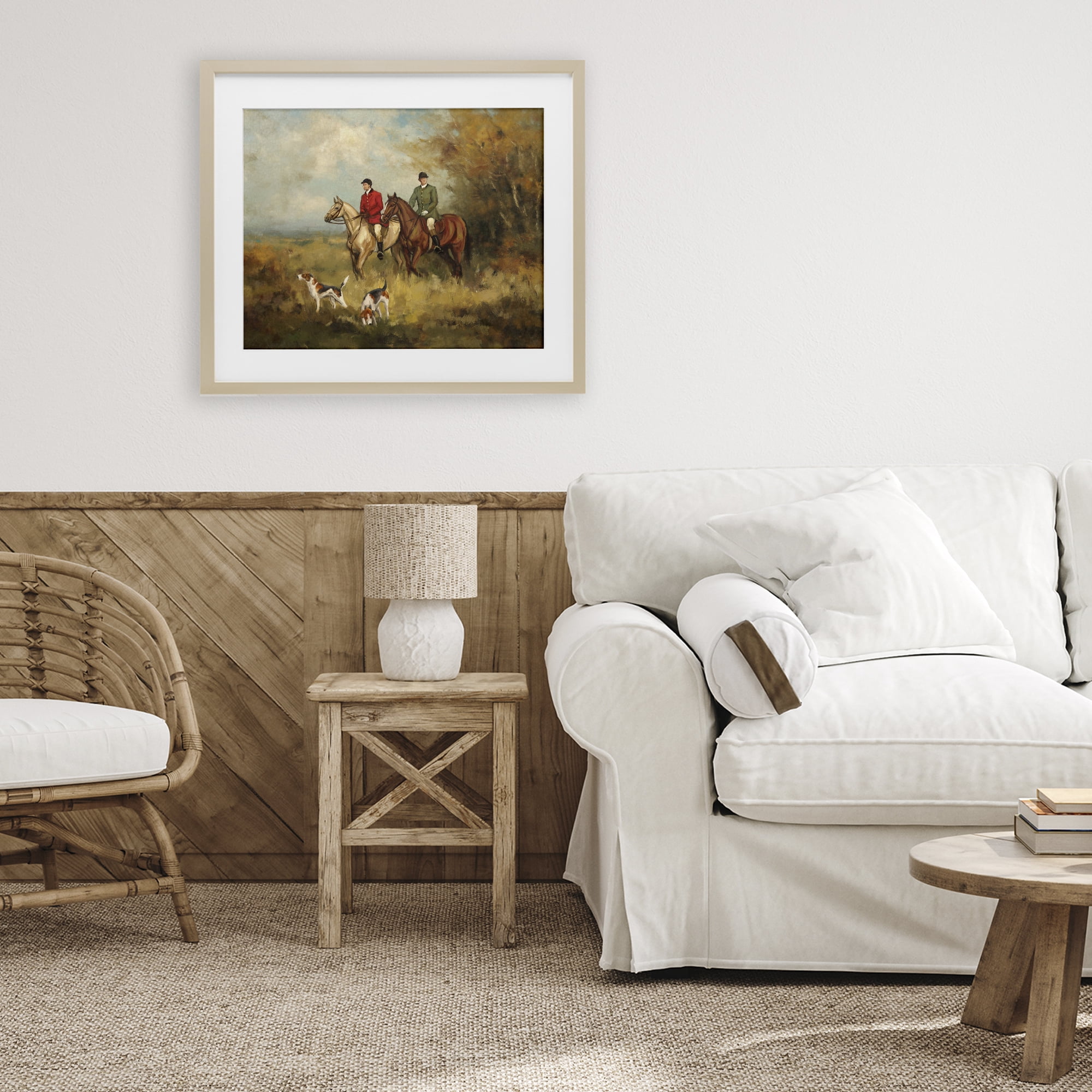Stupell Industries Autumn Riders with Hounds Birch Framed Print Under Glass, design by Ziwei Li