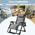 thumbnail image 6 of NAIZEA Zero Gravity Chair, Adjustable Lawn Recliner, Folding Lounge Recliners with Headrest and Cup Holder, 6 of 7