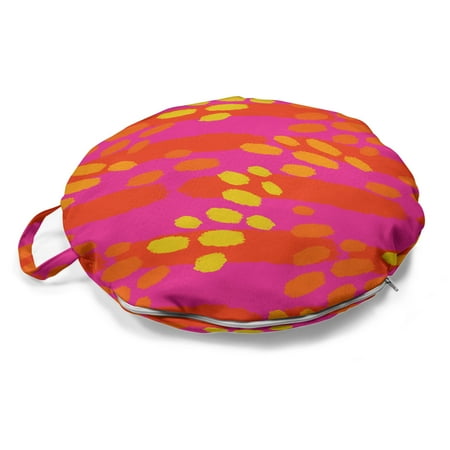 

Abstract Round Floor Cushion with Handle Paintbrush Hits in Vibrant Colors Vivid Splatters Decorative Pillow for Living Room & Dorms 18 Round Hot Pink Earth Yellow by Ambesonne
