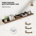 thumbnail image 2 of Floating Shelves Set of 3, Picture Ledge Shelf, 36 inch Floating Shelves for Wall, Floating Shelves with Lip for Living Room,Bedroom,Bookshelf,Nursery-Walnut, 2 of 16