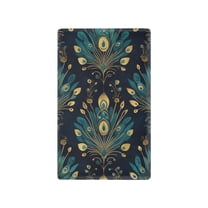Yayeee Blank Wall Plate Cover 1-Gang 4.5"x2.7" Home Unused Decorative Outlet, Gold Peacock Pattern