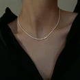 thumbnail image 6 of Silver Chain Necklace Silver Plated Women Clavicle Choker Thin Necklace Jewelry for Daily Wear Gifts Dates Parties, 6 of 7