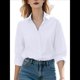 thumbnail image 2 of Camisa de Larga con Botones para Mujer, Corte Clásico, Blusa para Oficina y Trabajo. M, 2 of 6