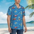 thumbnail image 3 of Sikiie Cartoon Animals 1 Print Men's Hawaiian Shirt, Summer Beach Button Pocket Short Sleeve T-Shirt,X-Large, 3 of 7