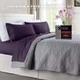 thumbnail image 3 of Elegant Comfort 4-Piece Quilted Bed Sheet Set - Gift Box - 1500 Thread Count Quality Softness - Wrinkle Resistant - All Around Elastic Fitted Sheet, Deep Pocket, Full, Purple, 3 of 5