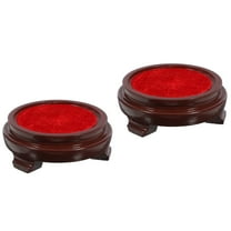 Worgeous 2pcs Wooden Egg Stand Holder Crystal Ball Showing Base Pedestal Sphere Globe Stone Stand for Displaying