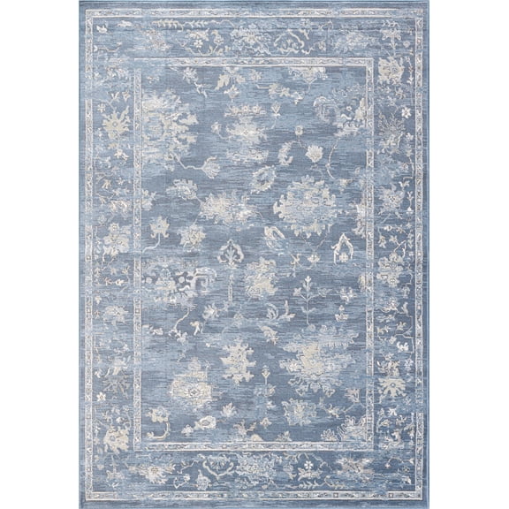 Eno Elmina Blue Ivory and Beige Viscose  Area Rug
