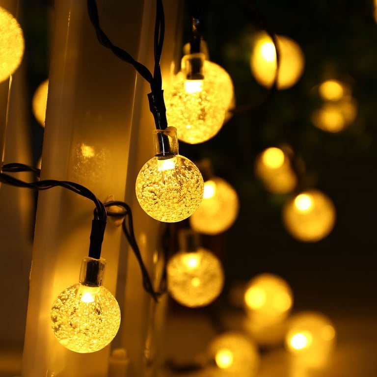 Toodour Solar String Lights, 60 LED Globe, 8 Modes, Warm White photo 6