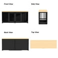 thumbnail image 5 of Timechee Indoor Furniture Style Dog Kennel with Removable Divider for 2  Dogs Black+Wood, 5 of 5
