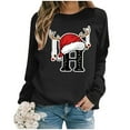 thumbnail image 2 of WEAIXIMIUNG Sweat-Shirt pour Femmes Tendance Imprimé de Noël Décontracté à Manches Longues Pull Col Rond Sweat à Capuche 1, 2 of 4