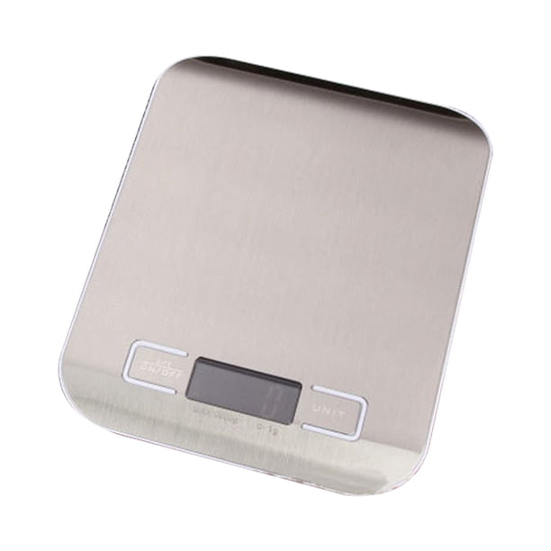 Báscula electrónica portátil con pantalla digital, minibáscula para alimentos para repostería de cocina, alta precisión, 10 kg/22 lb, base blanca