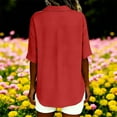 thumbnail image 2 of TaTaai Blouse à Manches Courtes en Lin pour Femmes, Haut Texturé avec Col, Blouse Froissée pour Cadeau de Saison Printemps Été, 2 of 7