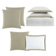 thumbnail image 2 of Truly Soft Everyday Hotel Border White and Khaki 7 Piece King Microfiber Comforter Set, 2 of 7