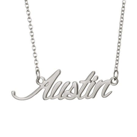Austin Name Necklace Dainty Gothic Choker Stainless Steel Jewlery Graduation Gifts