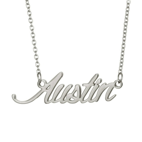 Austin Name Necklace Dainty Gothic Choker Stainless Steel Jewlery Graduation Gifts