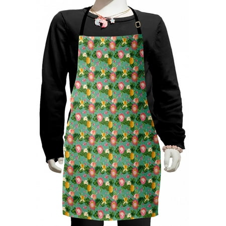 

Floral Kids Apron Tropical Vivid Color Naive Hibiscus Flowers and Exotic Split Leaf Philodendrons Boys Girls Apron Bib with Adjustable Ties for Cooking Baking Painting Multicolor by Ambesonne