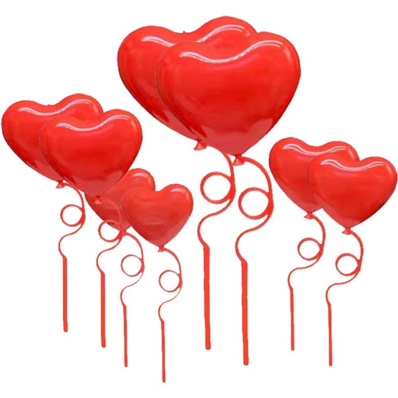 Jiibva Plastic Heart Cake Toppers for Wedding Anniversary Valentines Day Cake Decoration Happy Birthday Topper Birthday Party Decoration