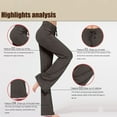 thumbnail image 4 of Women's High Waist Wide Leg Yoga Pants with Drawstring Comfortable Loose Fit Lounge Workout Trousers, 4 of 8