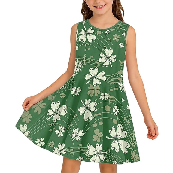 Lullu Floral Sundress for Girls Casual Play Tank Dress Summer Sleeveless Dress, Sizes 3-16