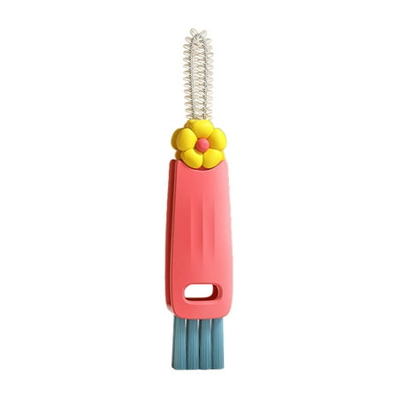 

Thinsont Bottle Cap Brush Cleaning Multifunctional Kitchen Lid Dead Corner Scrubber Home Reusable Plastic Tool Red