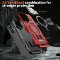 thumbnail image 4 of ELEHOLD Magnetic Case for iPhone 16 Plus, Military Grade Shockproof Rugged Case Built-in Metal Camera Cover with Stand,Red, 4 of 7